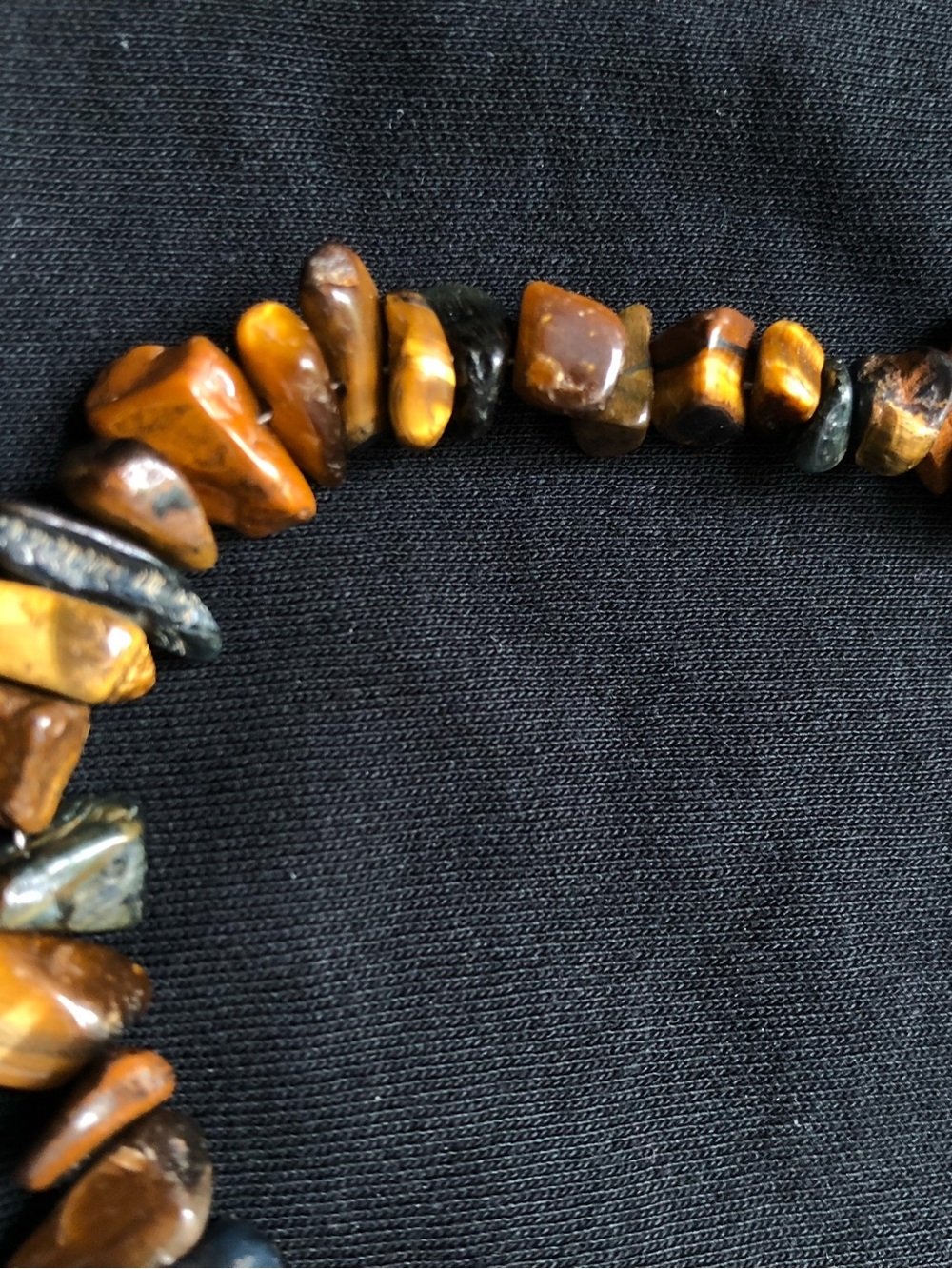 Vintage Tiger's Eye Chip Necklace - Brown and Gold 🐅 - Picture 5 of 6